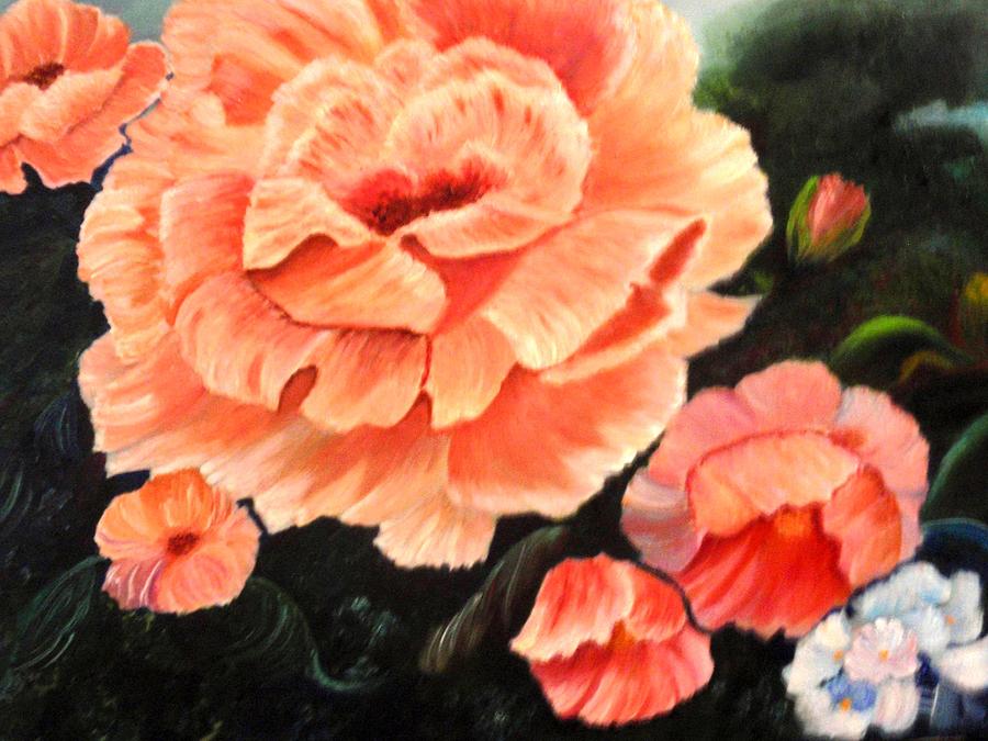 Poppy Painting - Flower Garden by Janis  Tafoya
