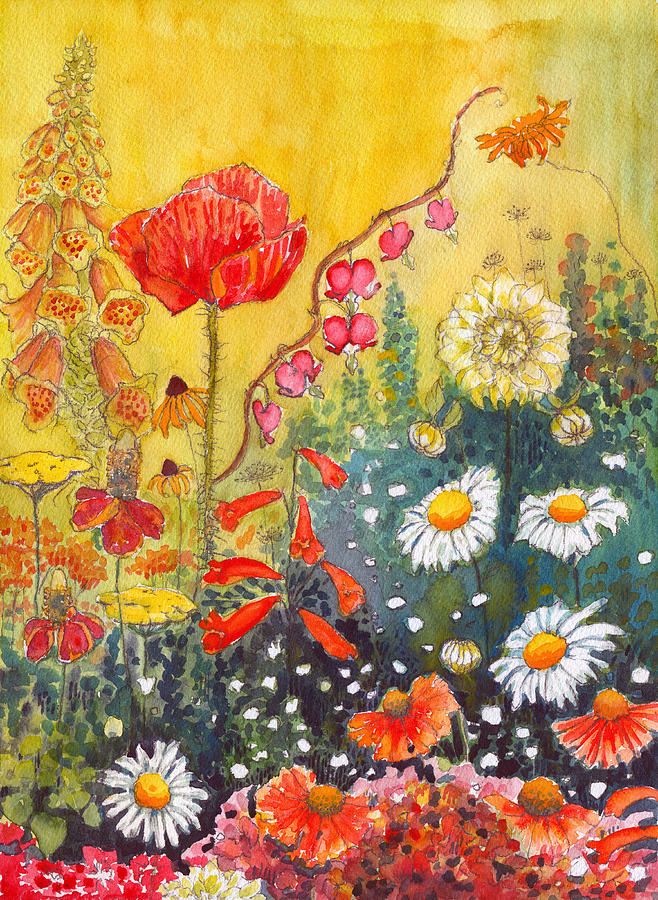 Flower Garden Painting by Katherine Miller