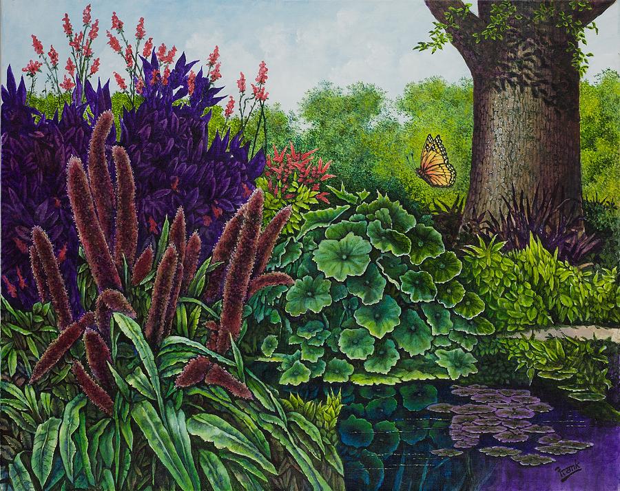 Flower Garden V Painting by Michael Frank