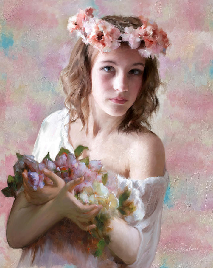 Flower Girl Painting by Portraits By NC