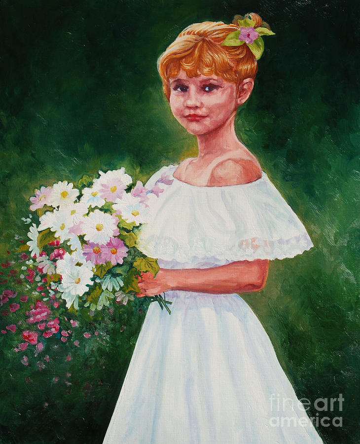 Flower girl Painting by Heidi E Nelson