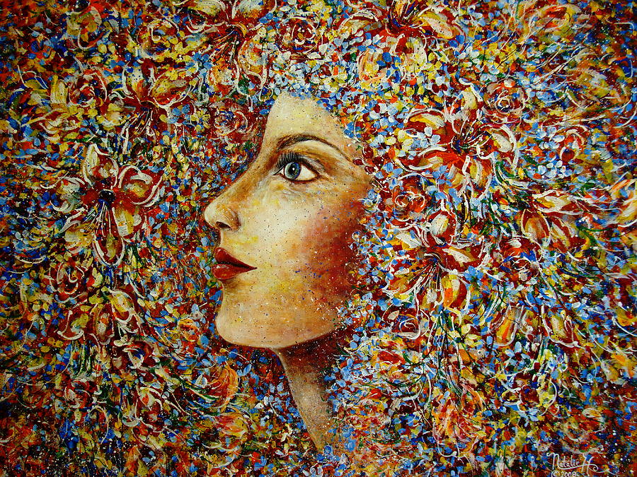 Flower Goddess. Painting by Natalie Holland