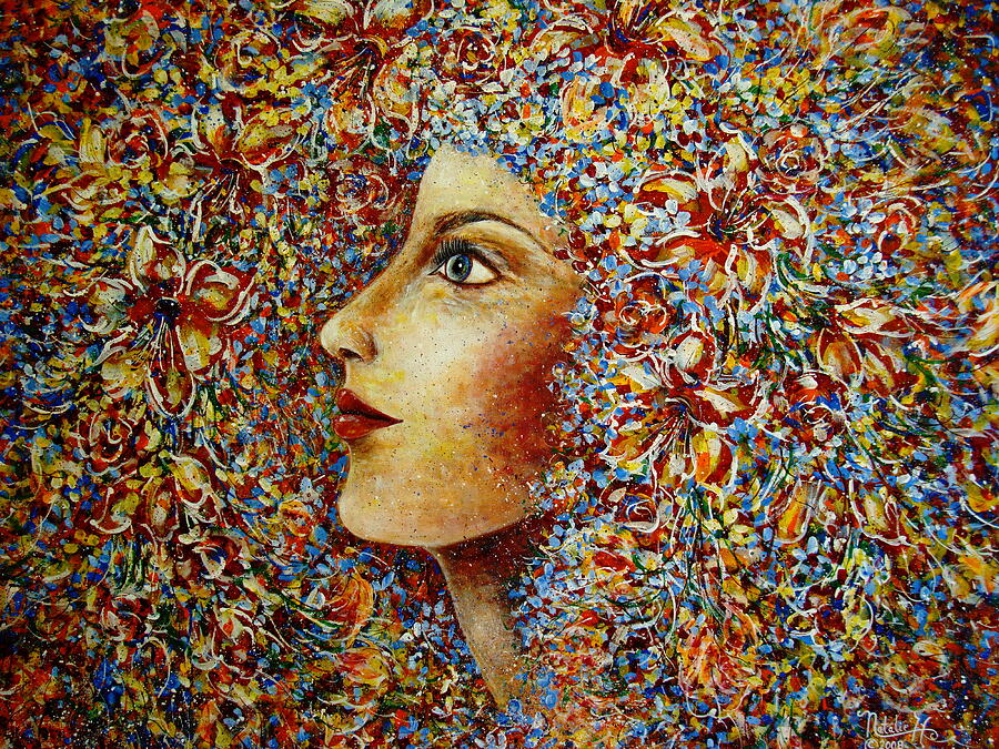 Impressionism Painting - Flower Goddess. by Natalie Holland