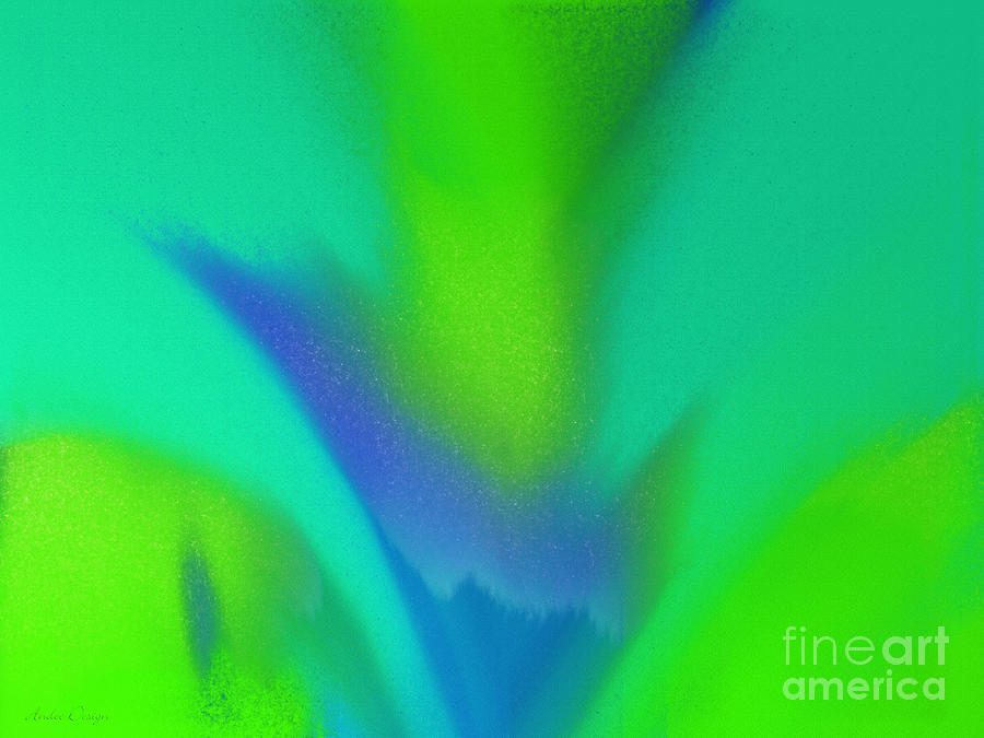 Abstract Digital Art - Flower In Bloom Stage 1 Abstract by Andee Design