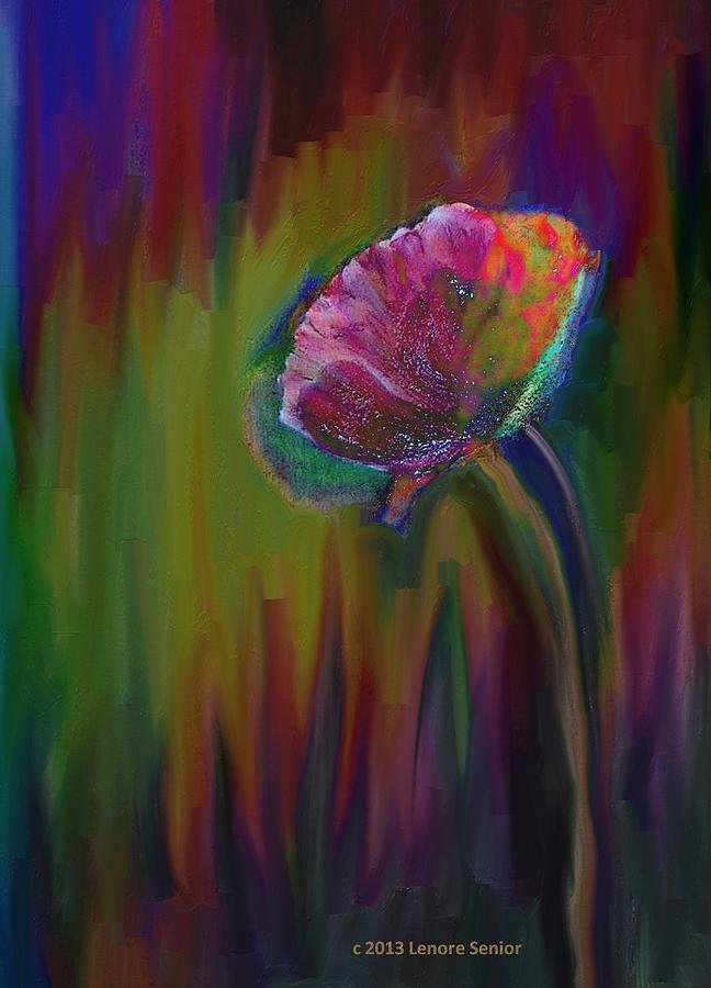 Flower in Flames Digital Art by Lenore Senior