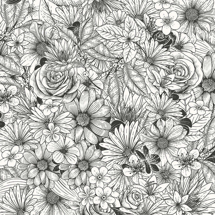 Flower Invitation Drawing by AF-studio