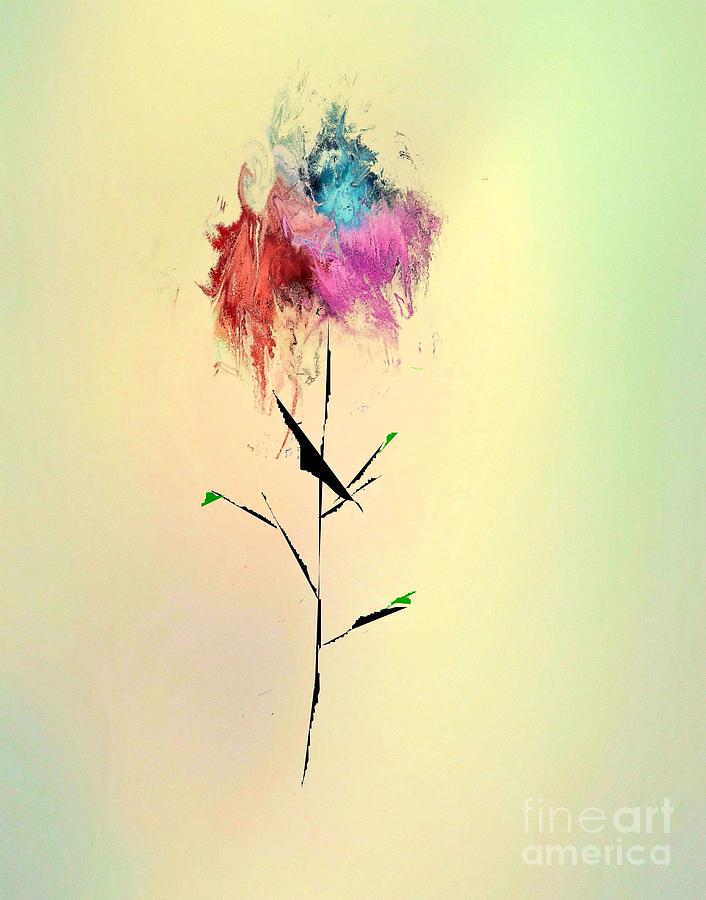 Abstract Digital Art - Flower by John Krakora