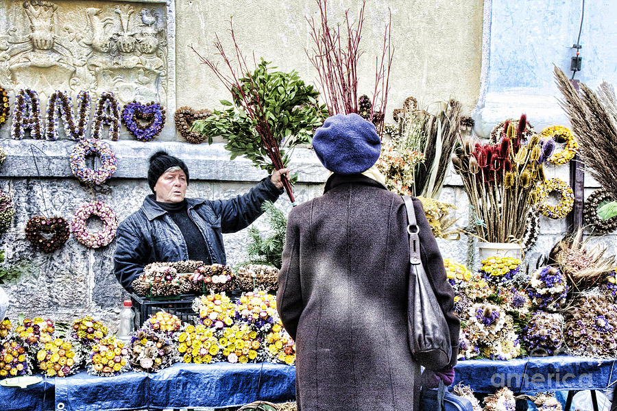 Flower Lady - Zagreb Photograph by Crystal Nederman