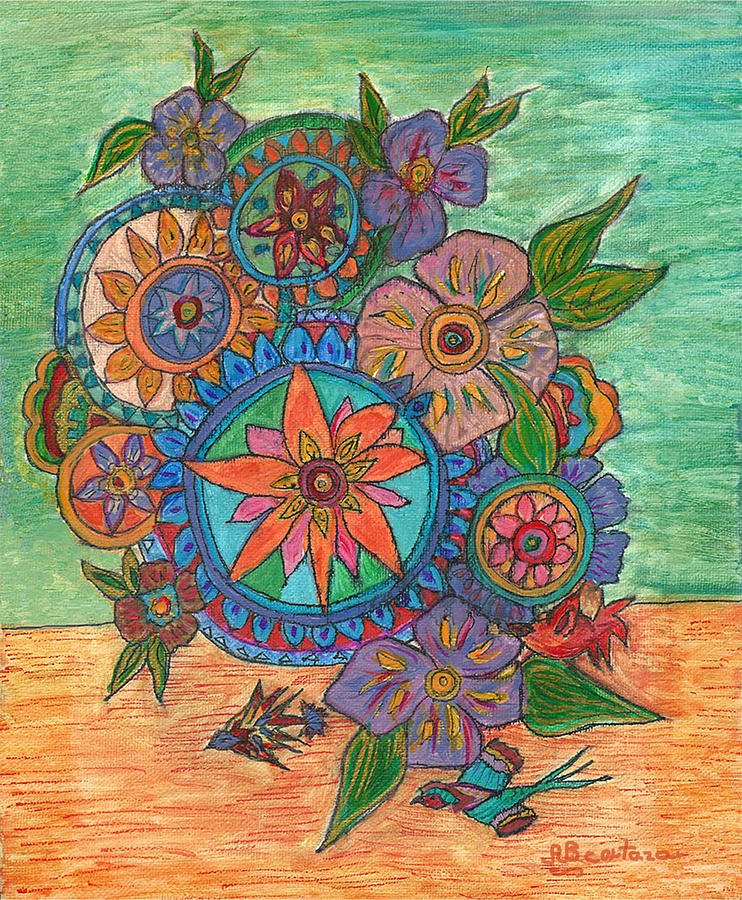 Flower Mandala Painting by Betty Cortazar - Fine Art America