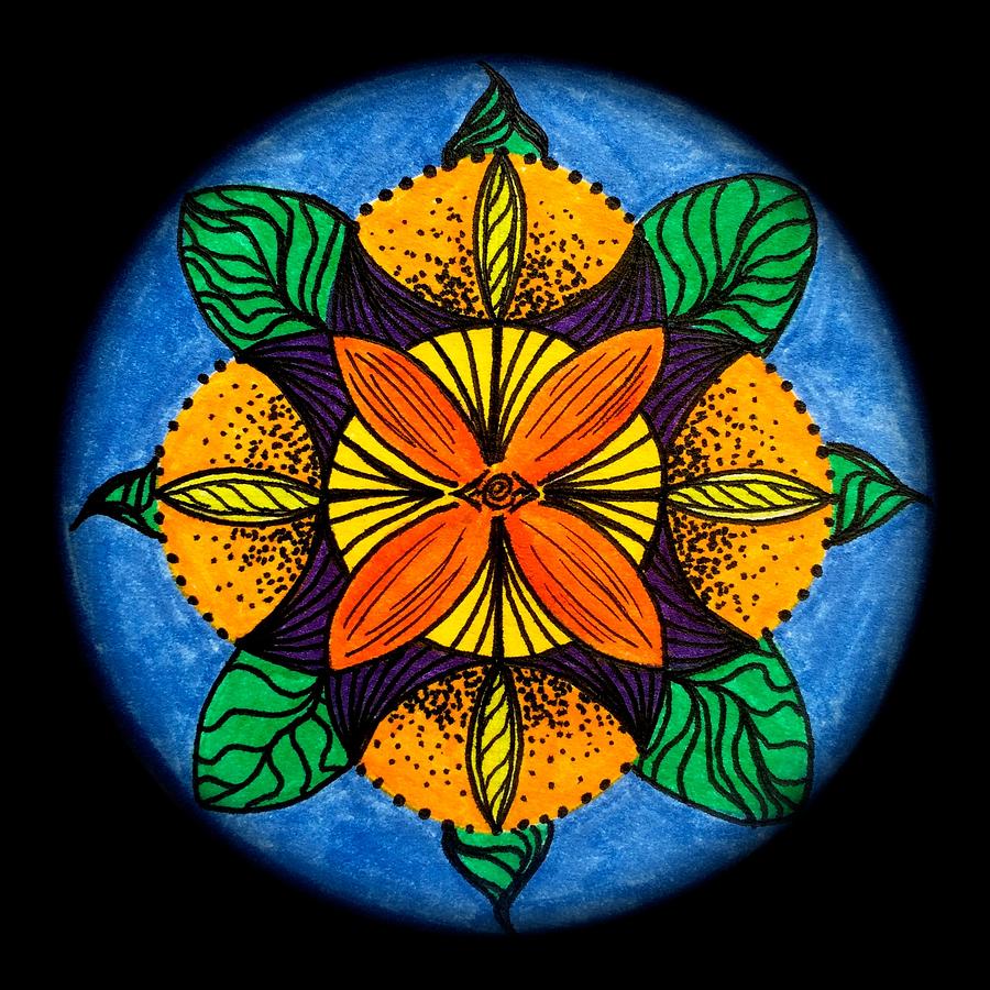 Flowers Still Life Drawing - Flower Mandala by Mark Bray