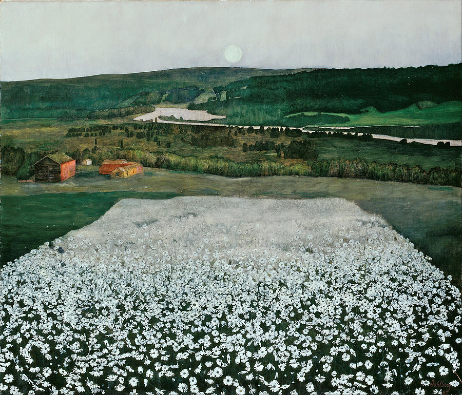 Harald Sohlberg Painting - Flower Meadow in the North by Harald Sohlberg
