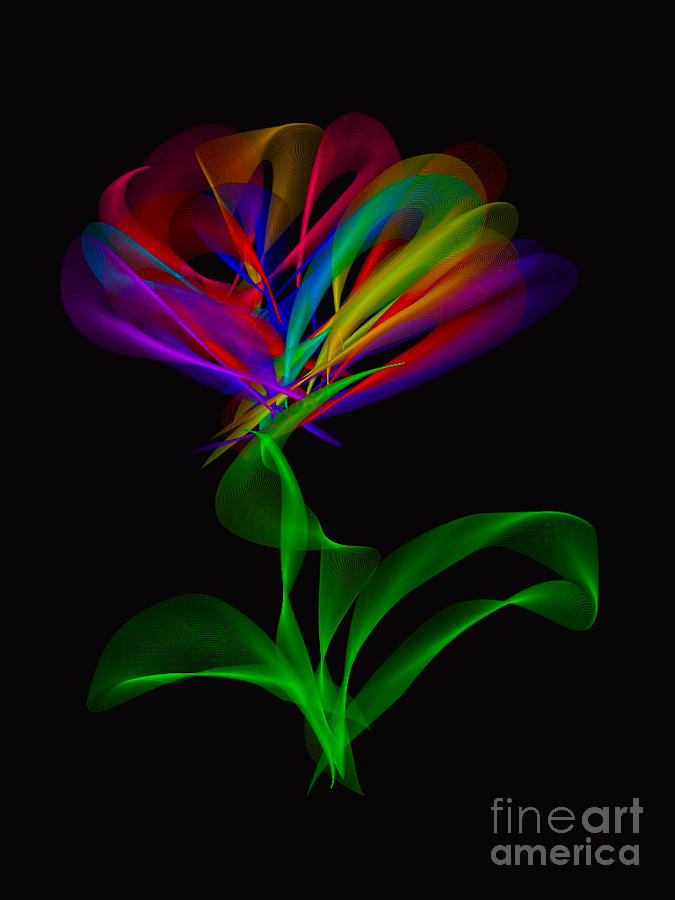 Flower Of Ribbons Digital Art by Gayle Price Thomas