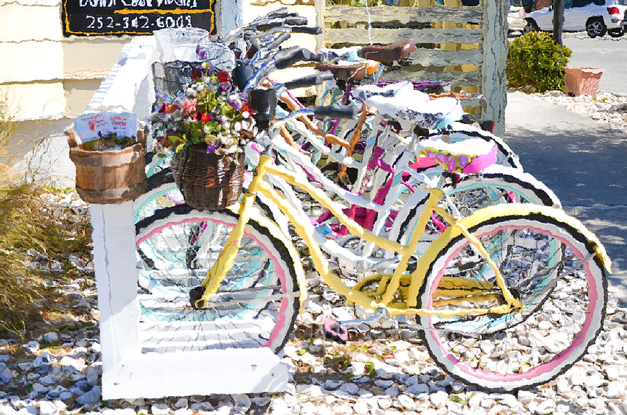 bicycle with flowers painting