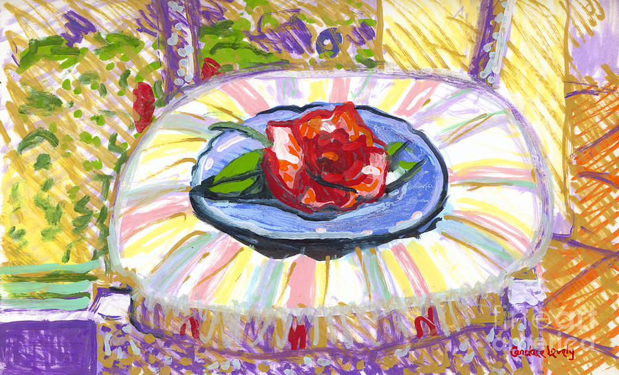 Flower on Chair Painting by Candace Lovely