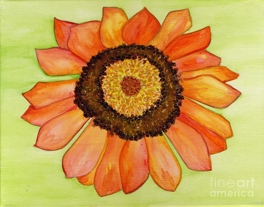 Flower Orange Painting by Julia Stubbe