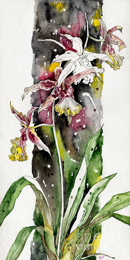Butterfly Painting - Flower ORCHID 03 Elena Yakubovich by Elena Daniel Yakubovich