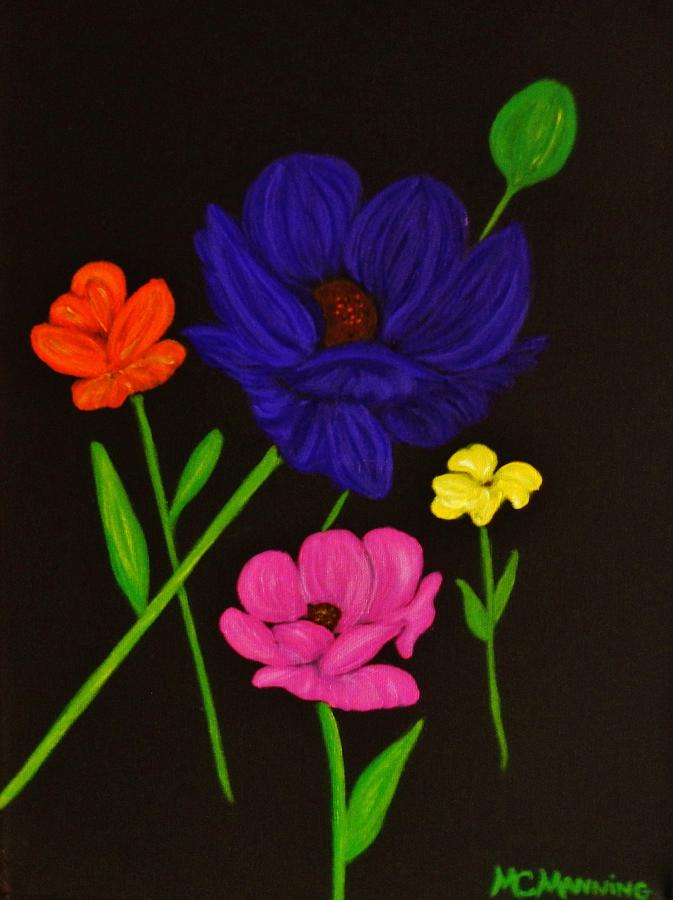 Flower Play Painting by Celeste Manning