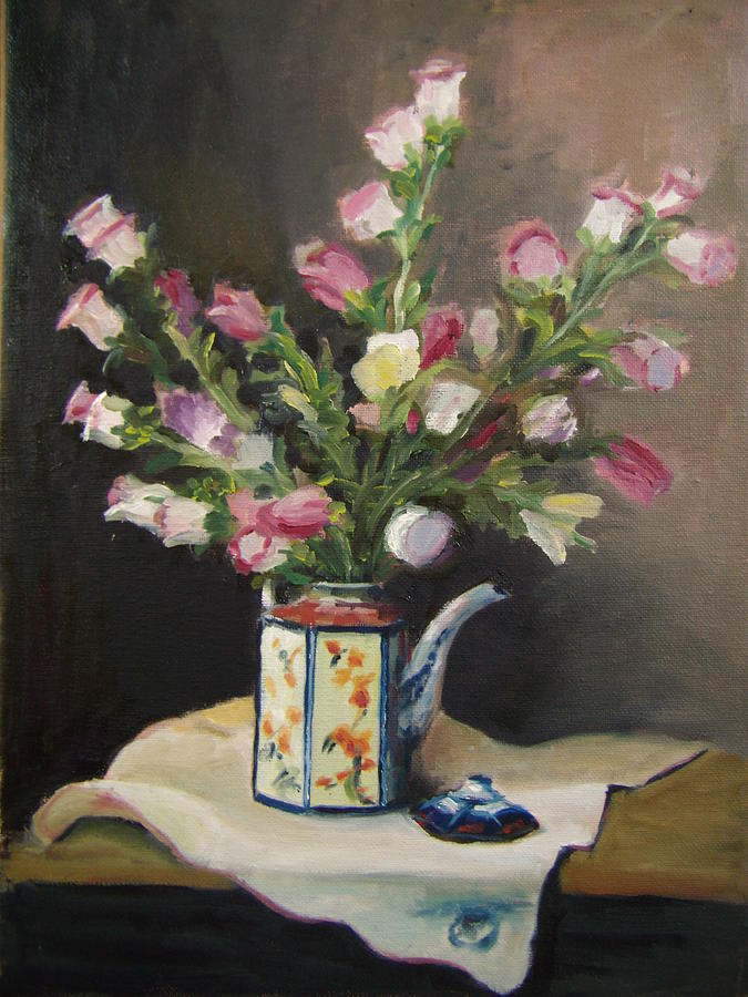 Flower Pot Painting by Nicolas Bouteneff