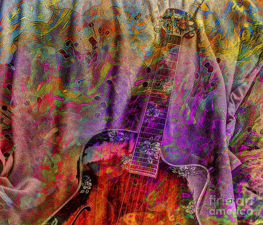 Music Photograph - Flower Power Digital Guitar Art by Steven Langston by Steven Lebron Langston