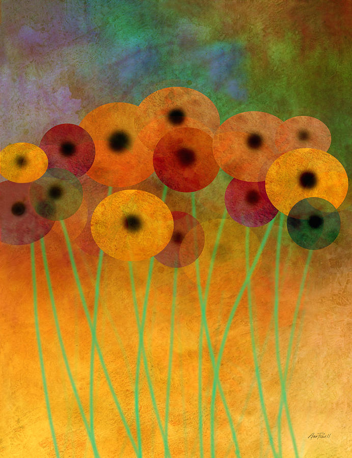 Flower Power Seven abstract art  Painting by Ann Powell