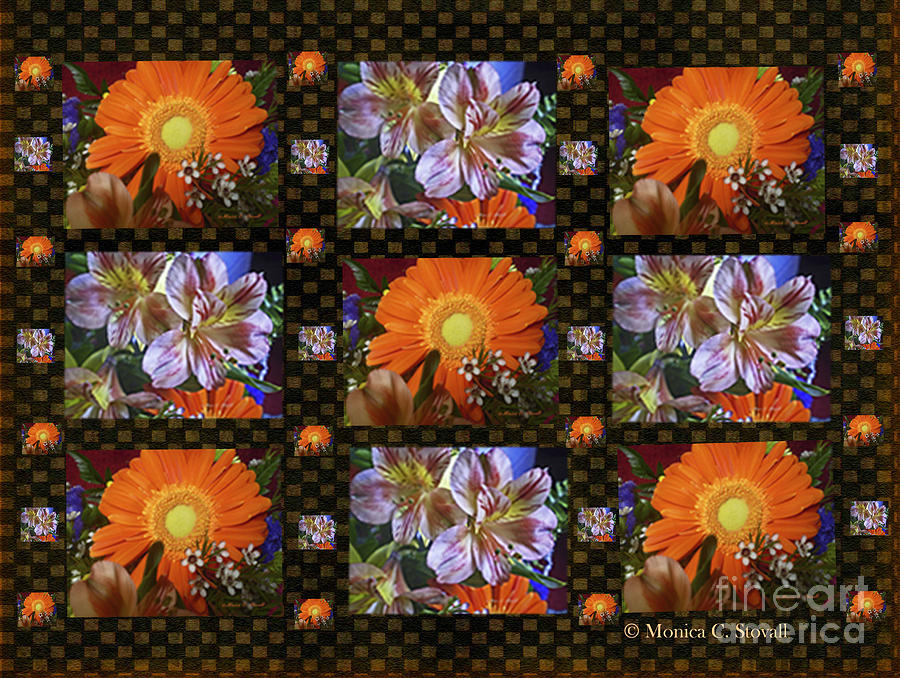 Flower Quilt Design Collection Digital Art by Monica C Stovall