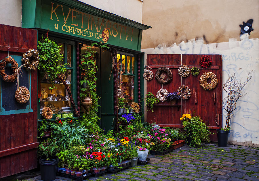 Flower Shop In Prague Photograph by Jenny Rainbow