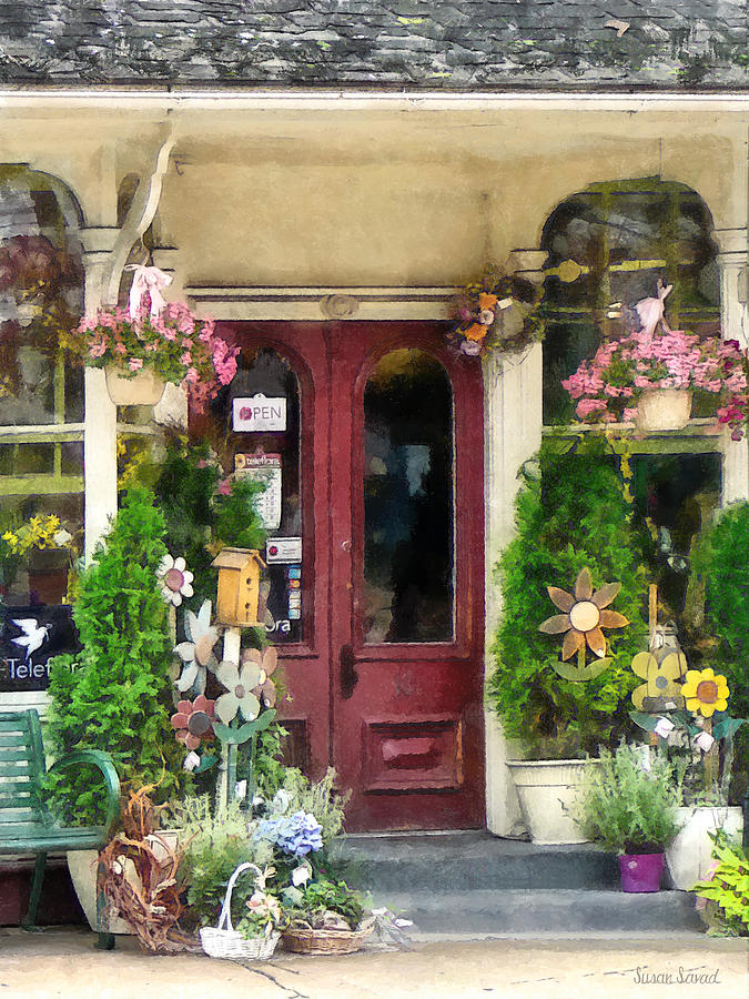 Flower Shop With Birdhouse Photograph by Susan Savad