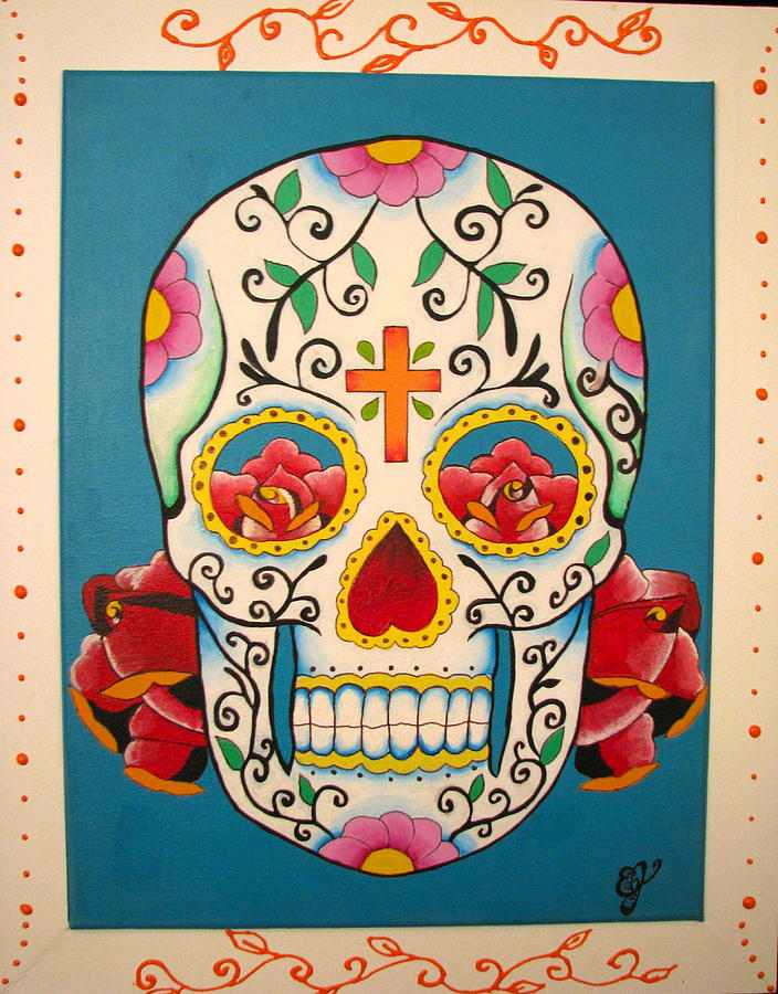 Flower Skull Painting By Erin Johnson - Fine Art America