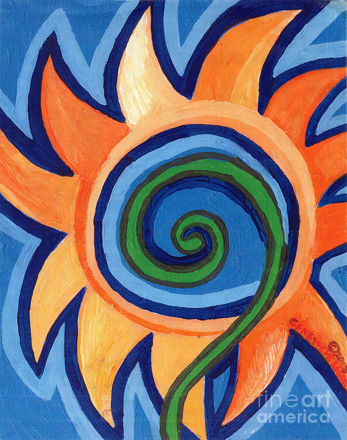 Flower Spiral Painting by Genevieve Esson