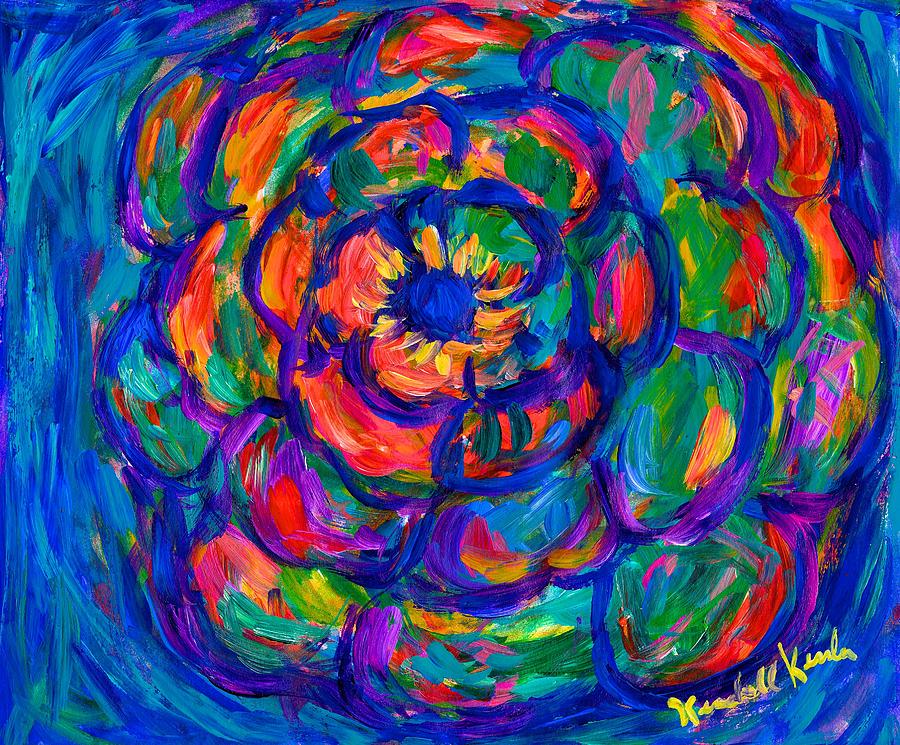 Flower Spiral Painting by Kendall Kessler