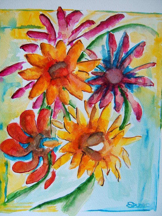 Flower Painting - Flower Splash by Elaine Duras
