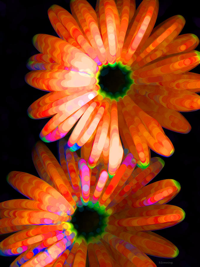 Flower Painting - Flower Study 5 - Vibrant Orange by Sharon Cummings by Sharon Cummings