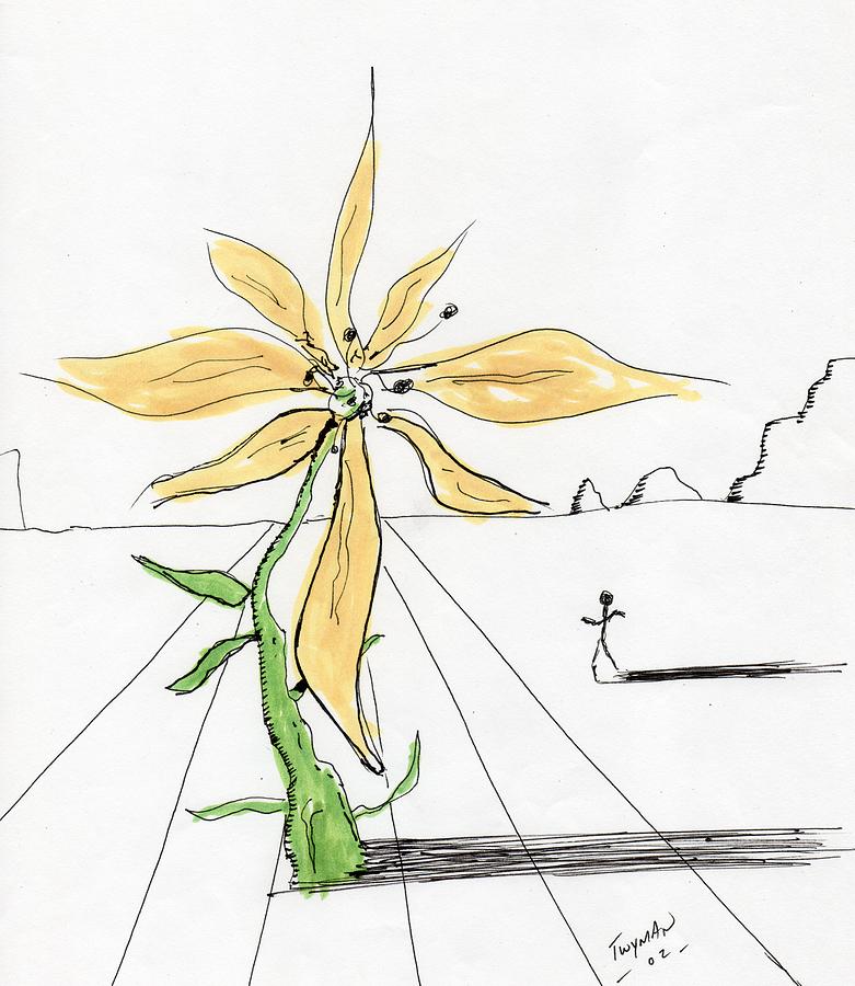 Flower Surrealiste Drawing by Dan Twyman