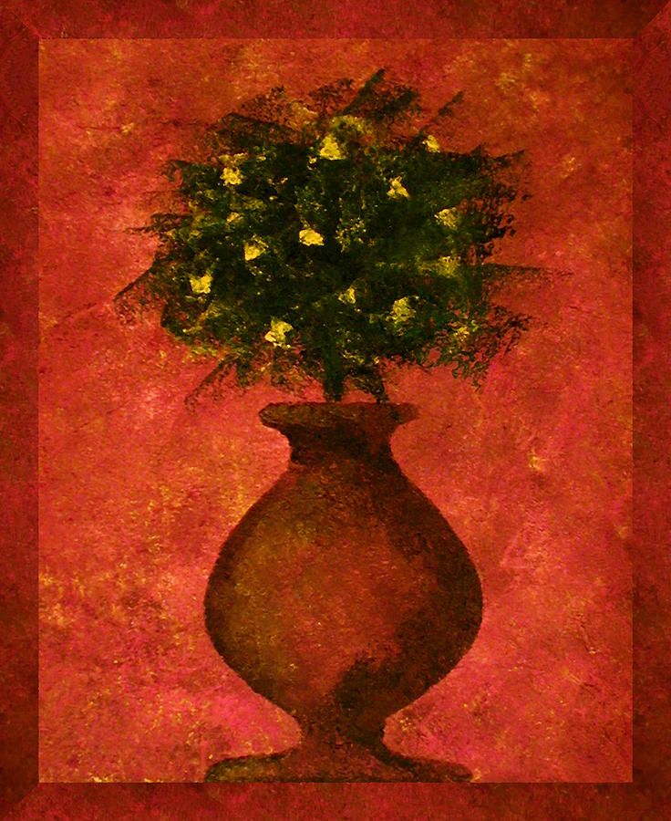Still Life Painting - Flower Topiary in a Clay Jar by Estefan Gargost