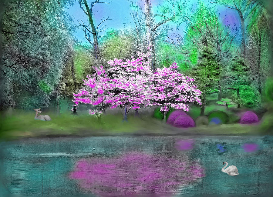 Flower Tree Reflections Painting by Susanna Katherine