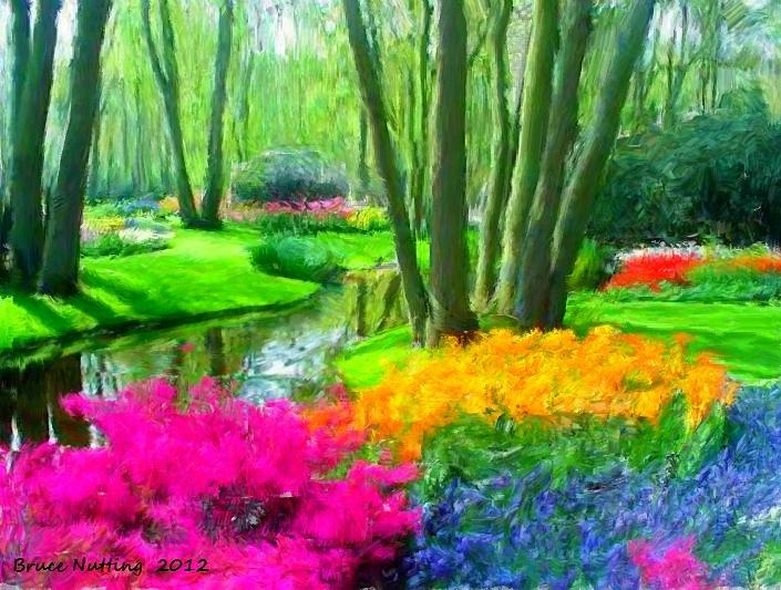 Flowerful Park in the Spring Painting by Bruce Nutting
