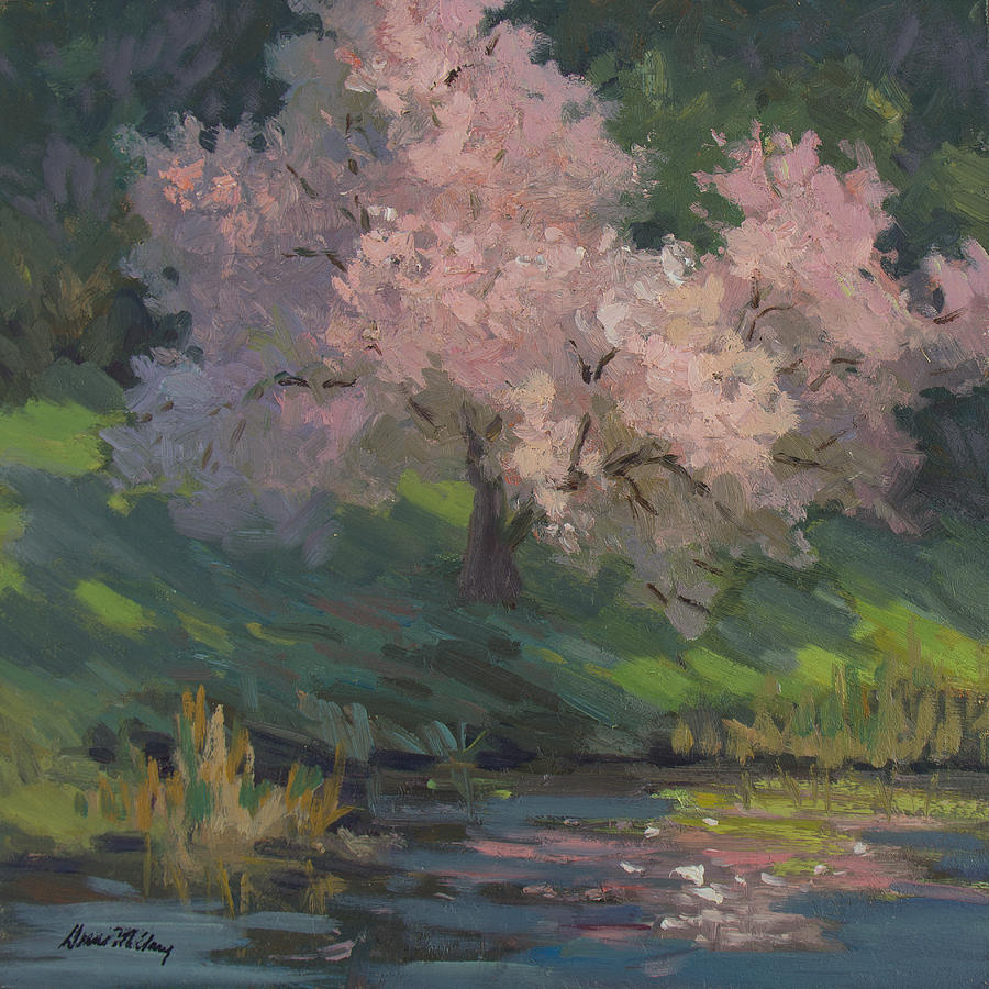 Spring Painting - Flowering Cherry by Diane McClary