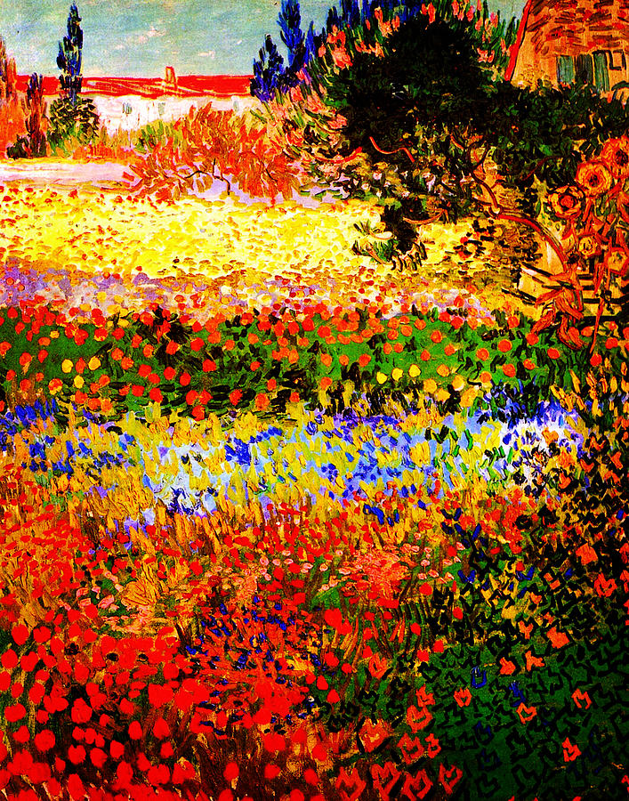 Flowering Garden Painting by Celestial Images