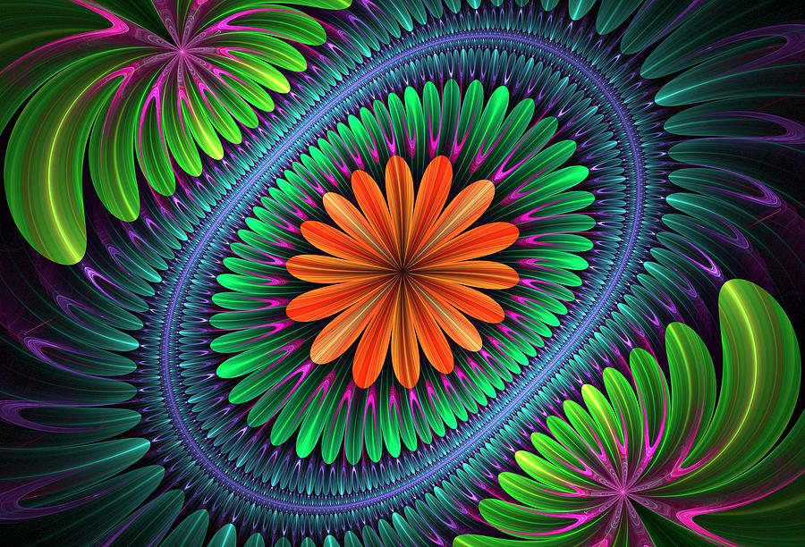 Flowering Digital Art by Sandy Keeton