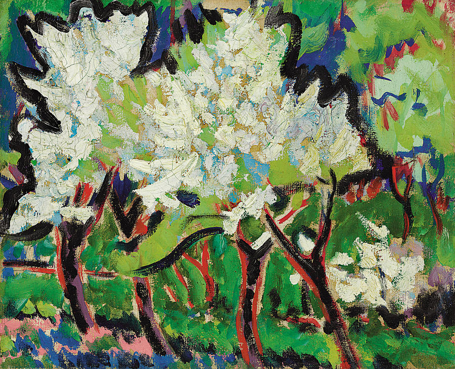 Flowering Trees IV Painting by Ernst Ludwig Kirchner