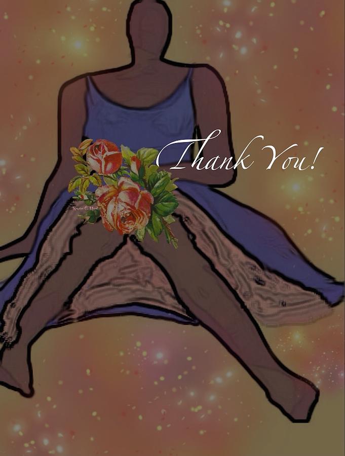 Flowers - Thank you Digital Art by Romaine Head