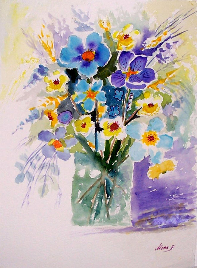 Flower Painting - Flowers 2 by Mona Forest