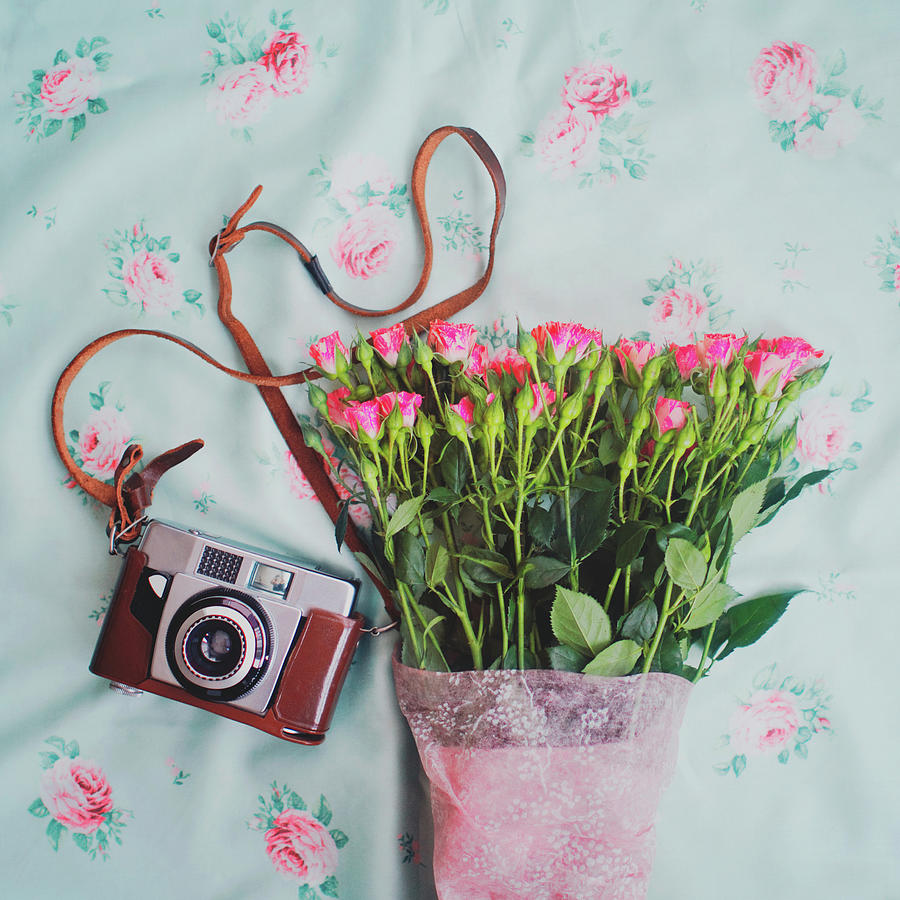 Flowers And A Camera Photograph by Julia Davila-lampe
