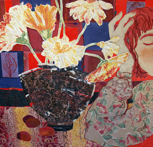Portrait Mixed Media - Flowers and Dreams by Diane Fine