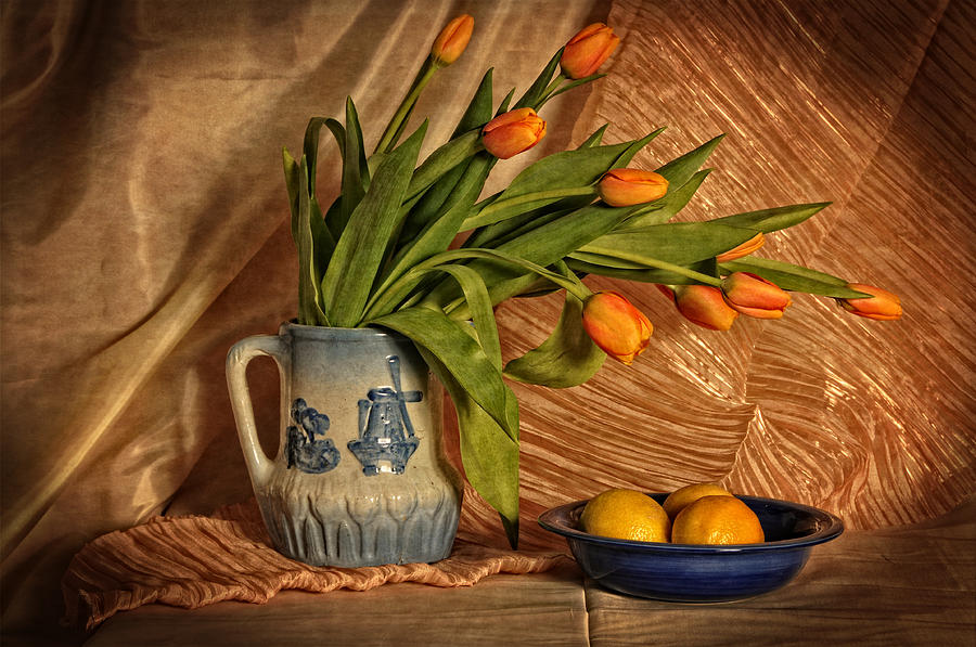 Still Life Photograph - Flowers and Fruit by Mike Martin
