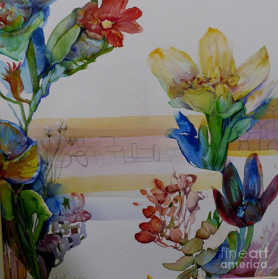 Still Life Painting - Flowers and Lines by Donna Acheson-Juillet