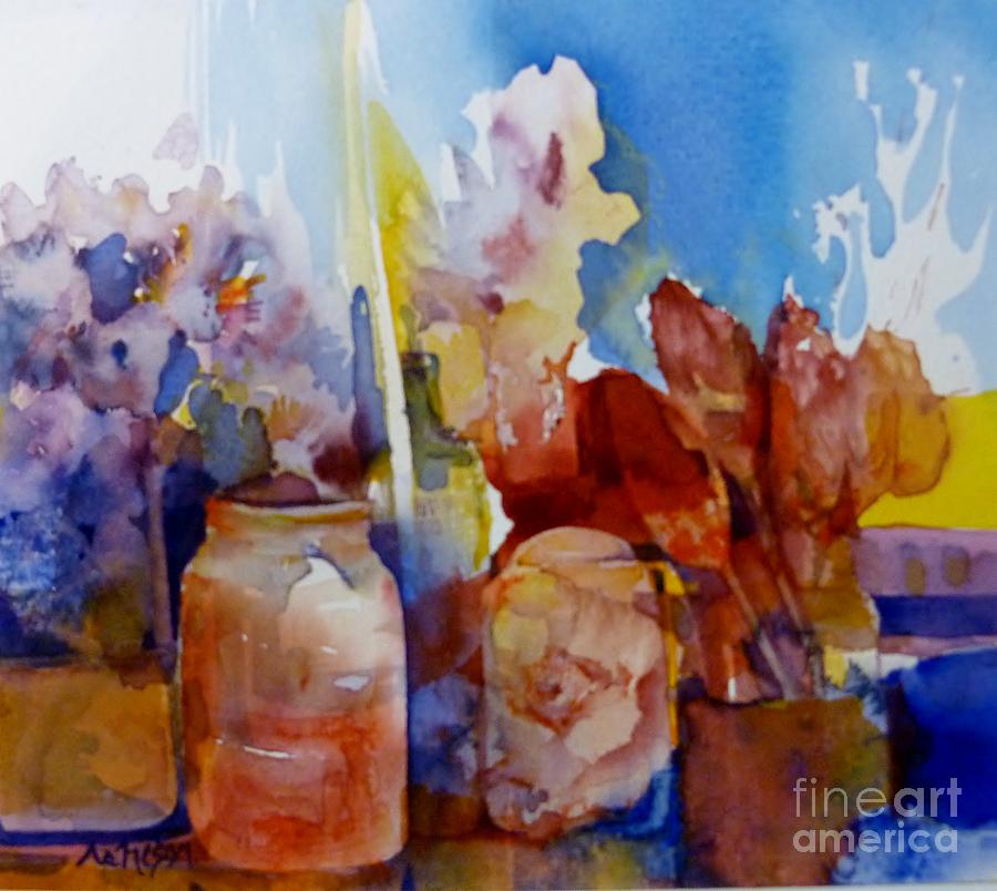 Flowers and Spoons Painting by Donna Acheson-Juillet