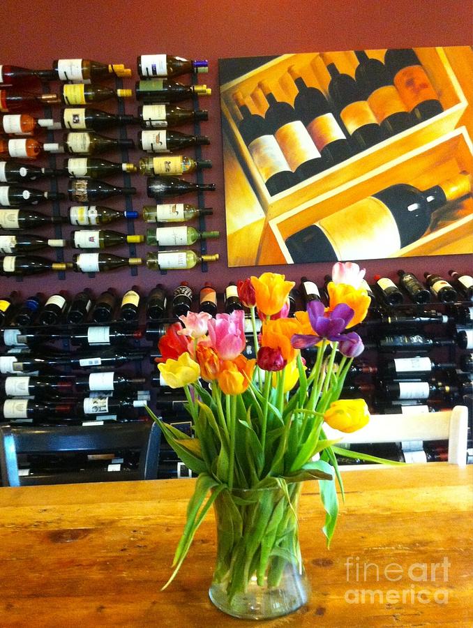 Flowers and Wine Photograph by Susan Garren