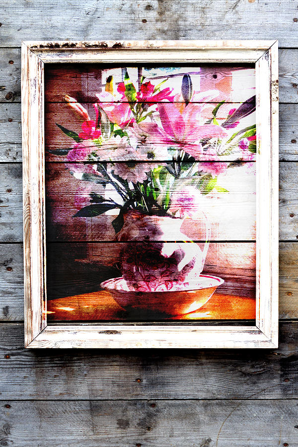 Flowers and Wood Photograph by Patricia Greer