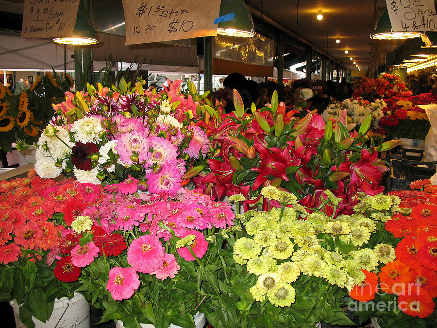 Flowers at Pike Place Market Photograph by Connie Fox
